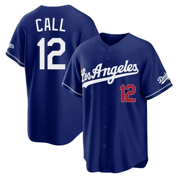 Men's Los Angeles Dodgers Alex Call ＃12 Royal Limited Alternate Stadium Jersey