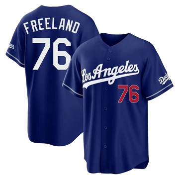 Men's Los Angeles Dodgers Alex Freeland ＃76 Royal Limited Alternate Stadium Jersey
