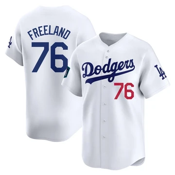 Men's Los Angeles Dodgers Alex Freeland ＃76 White Limited 2024 World Tour Seoul Series Home Jersey