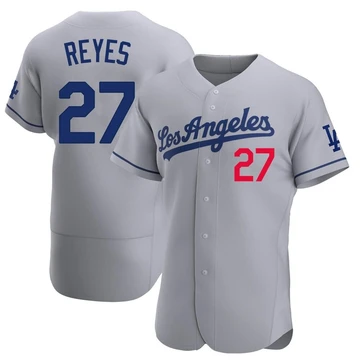 Men's Los Angeles Dodgers Alex Reyes ＃27 Gray Authentic Away Jersey