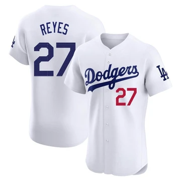 Men's Los Angeles Dodgers Alex Reyes ＃27 White Elite Home Jersey
