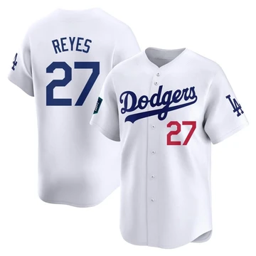 Men's Los Angeles Dodgers Alex Reyes ＃27 White Limited 2024 World Tour Seoul Series Home Jersey