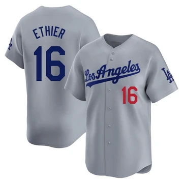 Men's Los Angeles Dodgers Andre Ethier ＃16 Gray Limited Away Jersey