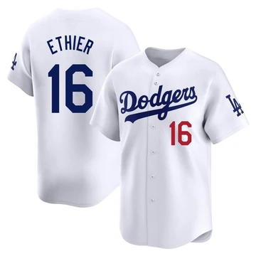 Men's Los Angeles Dodgers Andre Ethier ＃16 White Limited Home Jersey