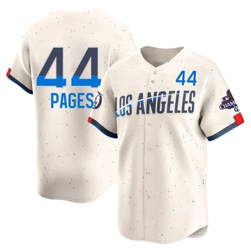 Men's Los Angeles Dodgers Andy Pages ＃44 Cream Limited 2024 City Connect World Series Champions Jersey