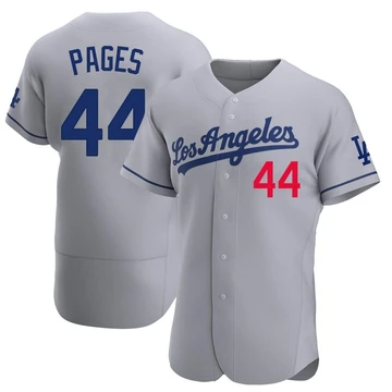 Men's Los Angeles Dodgers Andy Pages ＃44 Gray Authentic Away Jersey