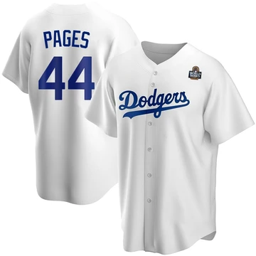Men's Los Angeles Dodgers Andy Pages ＃44 White Replica Home 2024 World Series Jersey