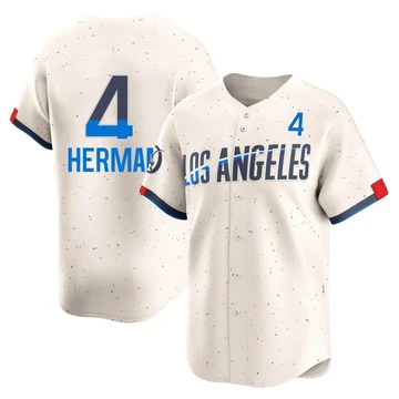 Men's Los Angeles Dodgers Babe Herman ＃4 Cream Limited 2024 City Connect Jersey