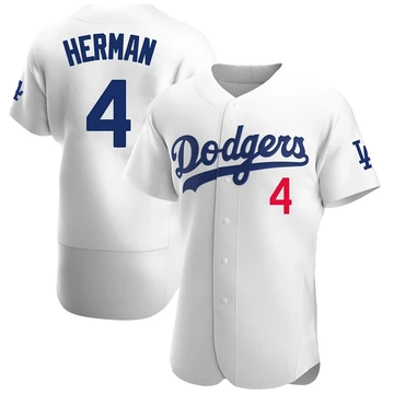 Men's Los Angeles Dodgers Babe Herman ＃4 White Authentic Home Jersey