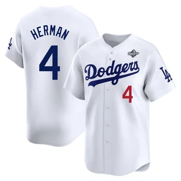 Men's Los Angeles Dodgers Babe Herman ＃4 White Limited Home 2025 World Series Jersey