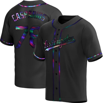 Men's Los Angeles Dodgers Ben Casparius ＃78 Black Replica Holographic Alternate Jersey