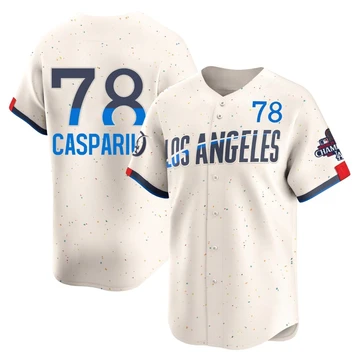 Men's Los Angeles Dodgers Ben Casparius ＃78 Cream Limited 2024 City Connect World Series Champions Jersey