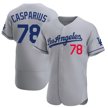 Men's Los Angeles Dodgers Ben Casparius ＃78 Gray Authentic Away Jersey