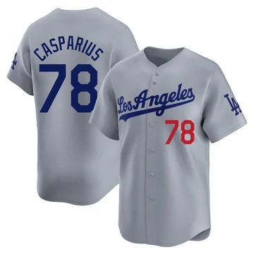 Men's Los Angeles Dodgers Ben Casparius ＃78 Gray Limited Away Jersey