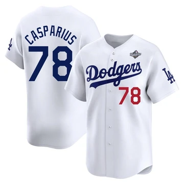 Men's Los Angeles Dodgers Ben Casparius ＃78 White Limited Home 2025 World Series Jersey