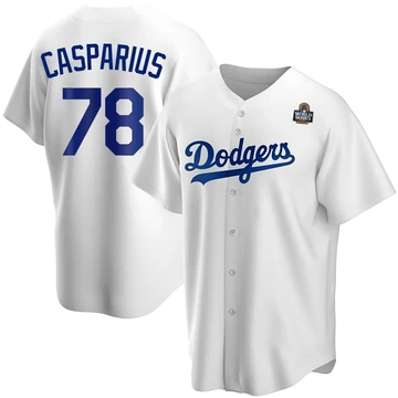 Men's Los Angeles Dodgers Ben Casparius ＃78 White Replica Home 2024 World Series Jersey