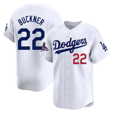 Men's Los Angeles Dodgers Bill Buckner ＃22 White Limited Home 2024 World Series Champions Jersey