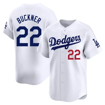 Men's Los Angeles Dodgers Bill Buckner ＃22 White Limited Home Jersey