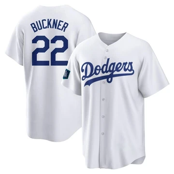 Men's Los Angeles Dodgers Bill Buckner ＃22 White Replica 2024 World Tour Seoul Series Home Jersey