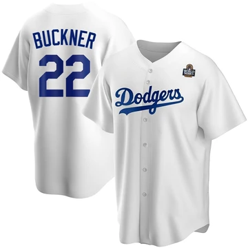 Men's Los Angeles Dodgers Bill Buckner ＃22 White Replica Home 2024 World Series Jersey
