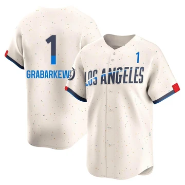Men's Los Angeles Dodgers Billy Grabarkewitz ＃1 Cream Limited 2024 City Connect Jersey