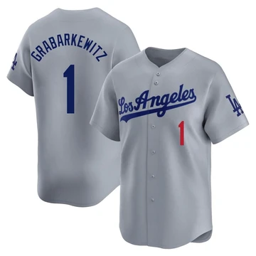 Men's Los Angeles Dodgers Billy Grabarkewitz ＃1 Gray Limited Away Jersey