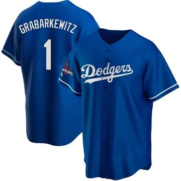 Men's Los Angeles Dodgers Billy Grabarkewitz ＃1 Royal Replica Alternate 2024 World Series Champions Jersey