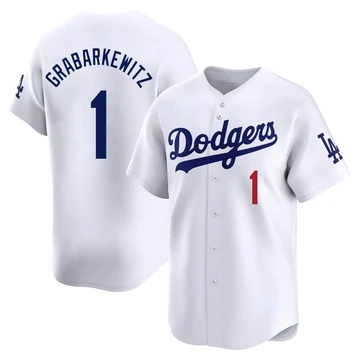 Men's Los Angeles Dodgers Billy Grabarkewitz ＃1 White Limited Home Jersey