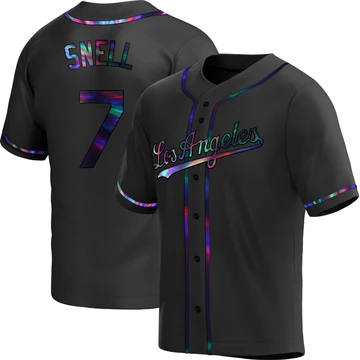 Men's Los Angeles Dodgers Blake Snell ＃7 Black Replica Holographic Alternate Jersey