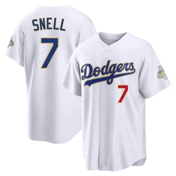 Men's Los Angeles Dodgers Blake Snell ＃7 Gold Limited White 2026 Collection Stadium Jersey