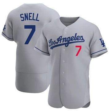 Men's Los Angeles Dodgers Blake Snell ＃7 Gray Authentic Away Jersey