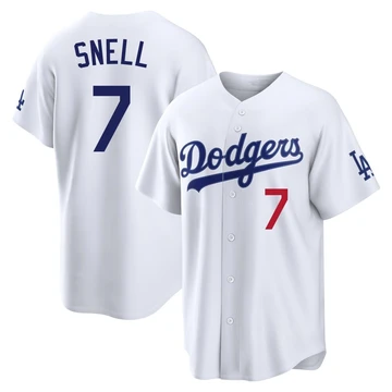 Men's Los Angeles Dodgers Blake Snell ＃7 White Limited Home Stadium Jersey