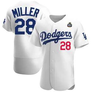 Men's Los Angeles Dodgers Bobby Miller ＃28 White Authentic Home Official 2024 World Series Jersey