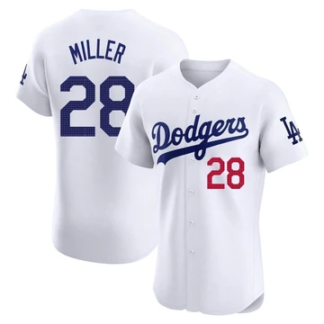 Men's Los Angeles Dodgers Bobby Miller ＃28 White Elite Home Jersey