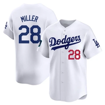 Men's Los Angeles Dodgers Bobby Miller ＃28 White Limited 2024 World Tour Seoul Series Home Jersey
