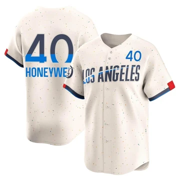 Men's Los Angeles Dodgers Brent Honeywell ＃40 Cream Limited 2024 City Connect Jersey