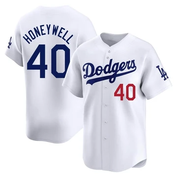Men's Los Angeles Dodgers Brent Honeywell ＃40 White Limited Home Jersey