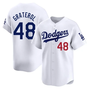 Men's Los Angeles Dodgers Brusdar Graterol ＃48 White Limited Home Jersey