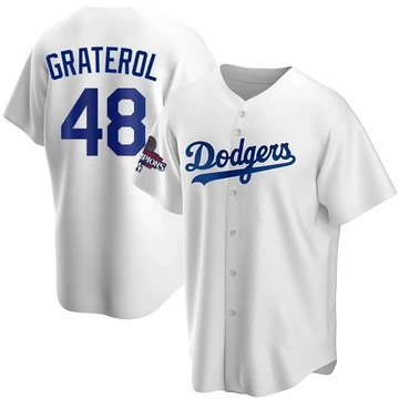 Men's Los Angeles Dodgers Brusdar Graterol ＃48 White Replica Home 2024 World Series Champions Jersey