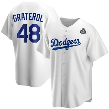 Men's Los Angeles Dodgers Brusdar Graterol ＃48 White Replica Home 2024 World Series Jersey