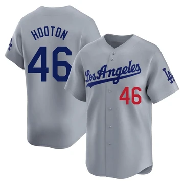 Men's Los Angeles Dodgers Burt Hooton ＃46 Gray Limited Away Jersey