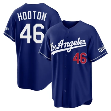 Men's Los Angeles Dodgers Burt Hooton ＃46 Royal Limited Alternate Stadium Jersey