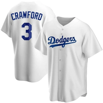 Men's Los Angeles Dodgers Carl Crawford ＃3 White Replica Home Jersey