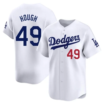 Men's Los Angeles Dodgers Charlie Hough ＃49 White Limited Home Jersey