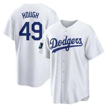 Men's Los Angeles Dodgers Charlie Hough ＃49 White Replica 2024 World Tour Seoul Series Home Jersey