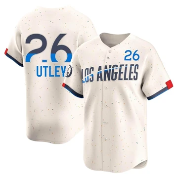 Men's Los Angeles Dodgers Chase Utley ＃26 Cream Limited 2024 City Connect Jersey
