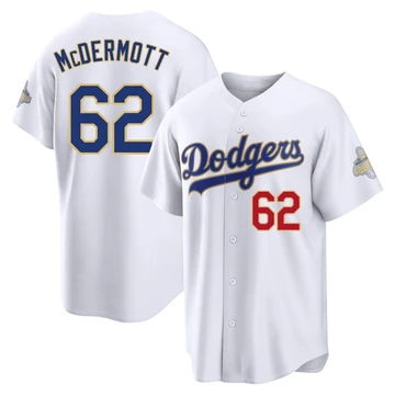 Men's Los Angeles Dodgers Chayce McDermott ＃62 Gold Limited White 2026 Collection Stadium Jersey