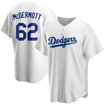 Men's Los Angeles Dodgers Chayce McDermott ＃62 White Replica Home Jersey