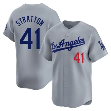 Men's Los Angeles Dodgers Chris Stratton ＃41 Gray Limited Away Jersey