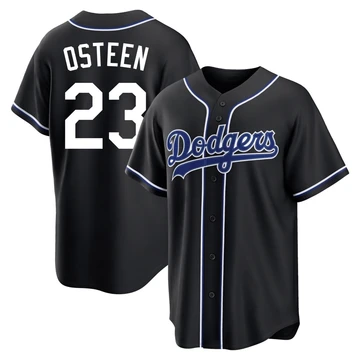 Men's Los Angeles Dodgers Claude Osteen ＃23 Black Replica Fashion Out Jersey